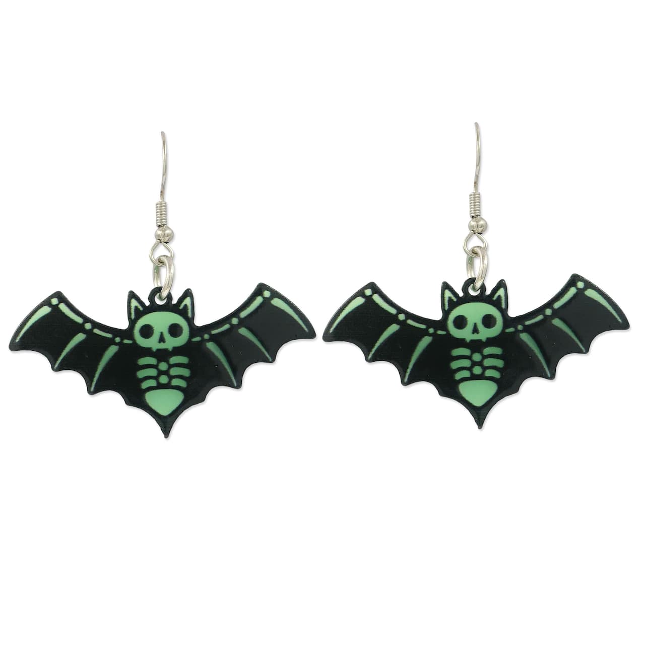 Glow-in-the-Dark Skeleton Bat Earrings by Celebrate It™